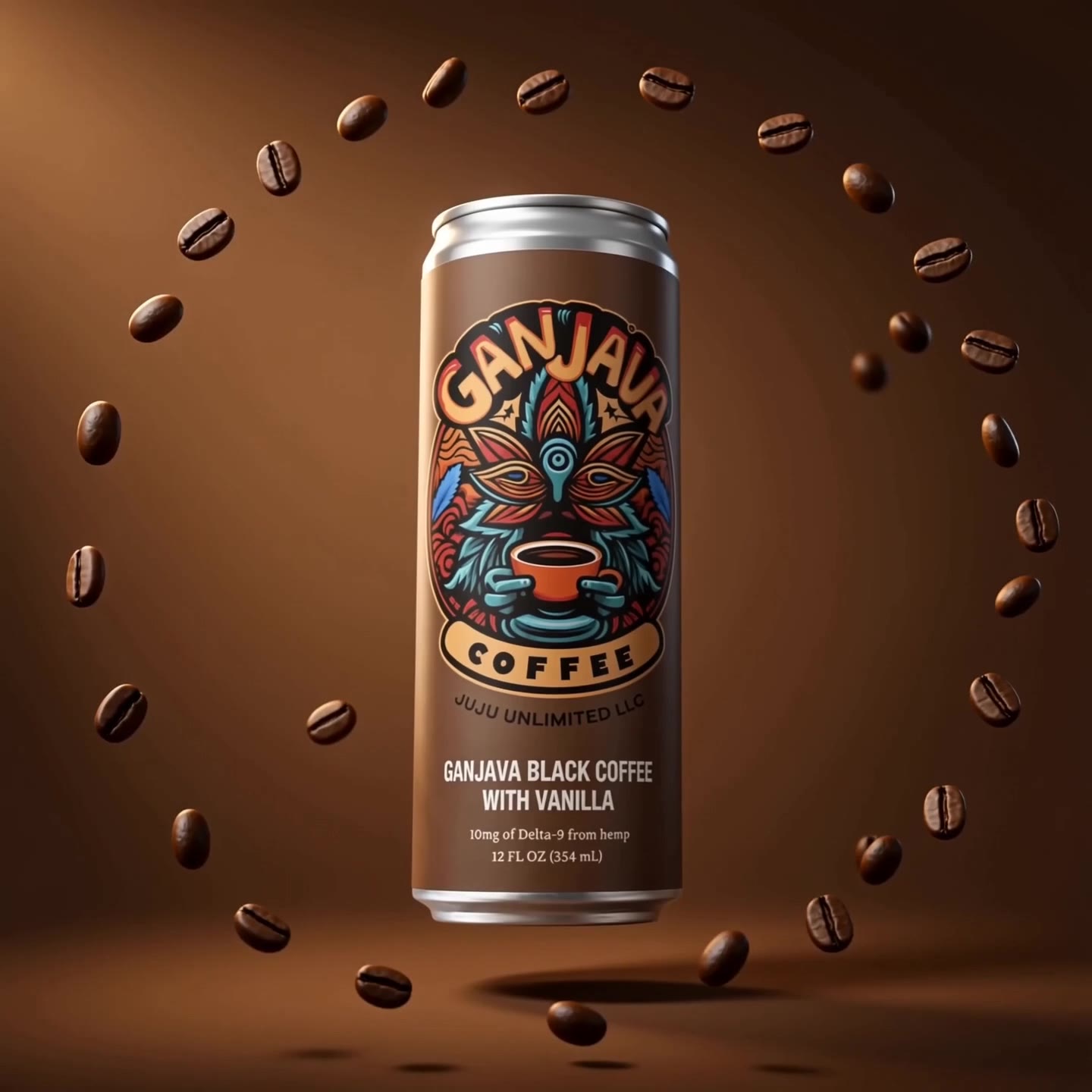 GANJAVA Black Coffee with Vanilla can